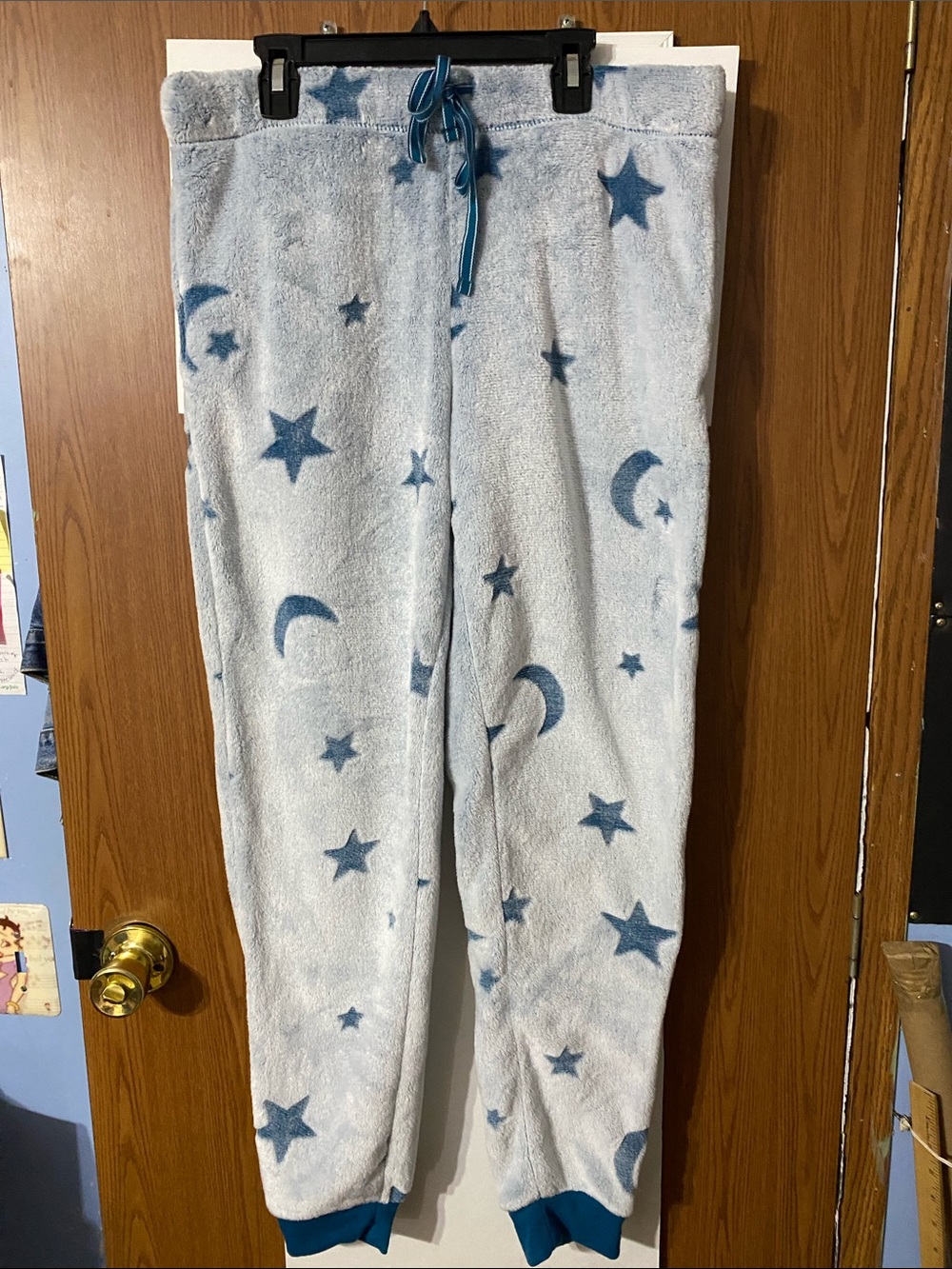 Light Blue Star & Moon Plush Lounge Pants
